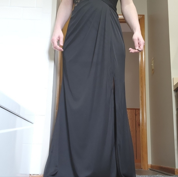 Black one shoulder mesh dress - Picture 6 of 7